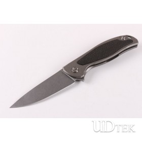 Bear head 95 Titanium handle stone-washing folding knife (carbon) UD502438